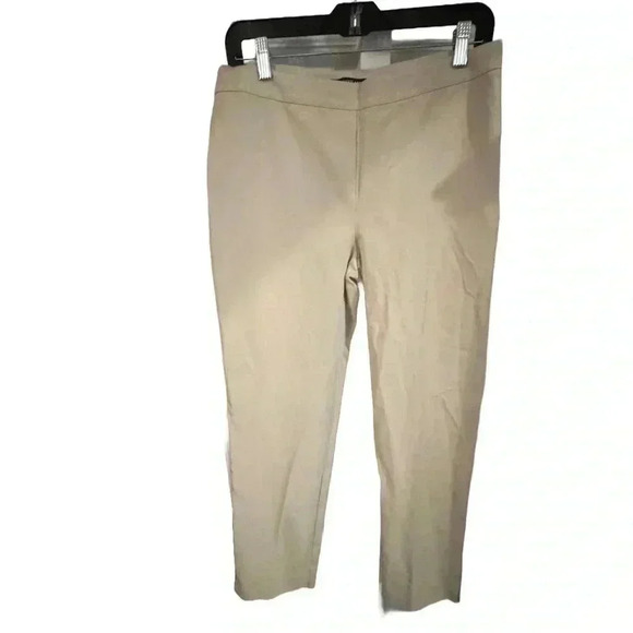 Lafayette 148 women’s bleeker pants khaki color side zip size 10 - Picture 1 of 9